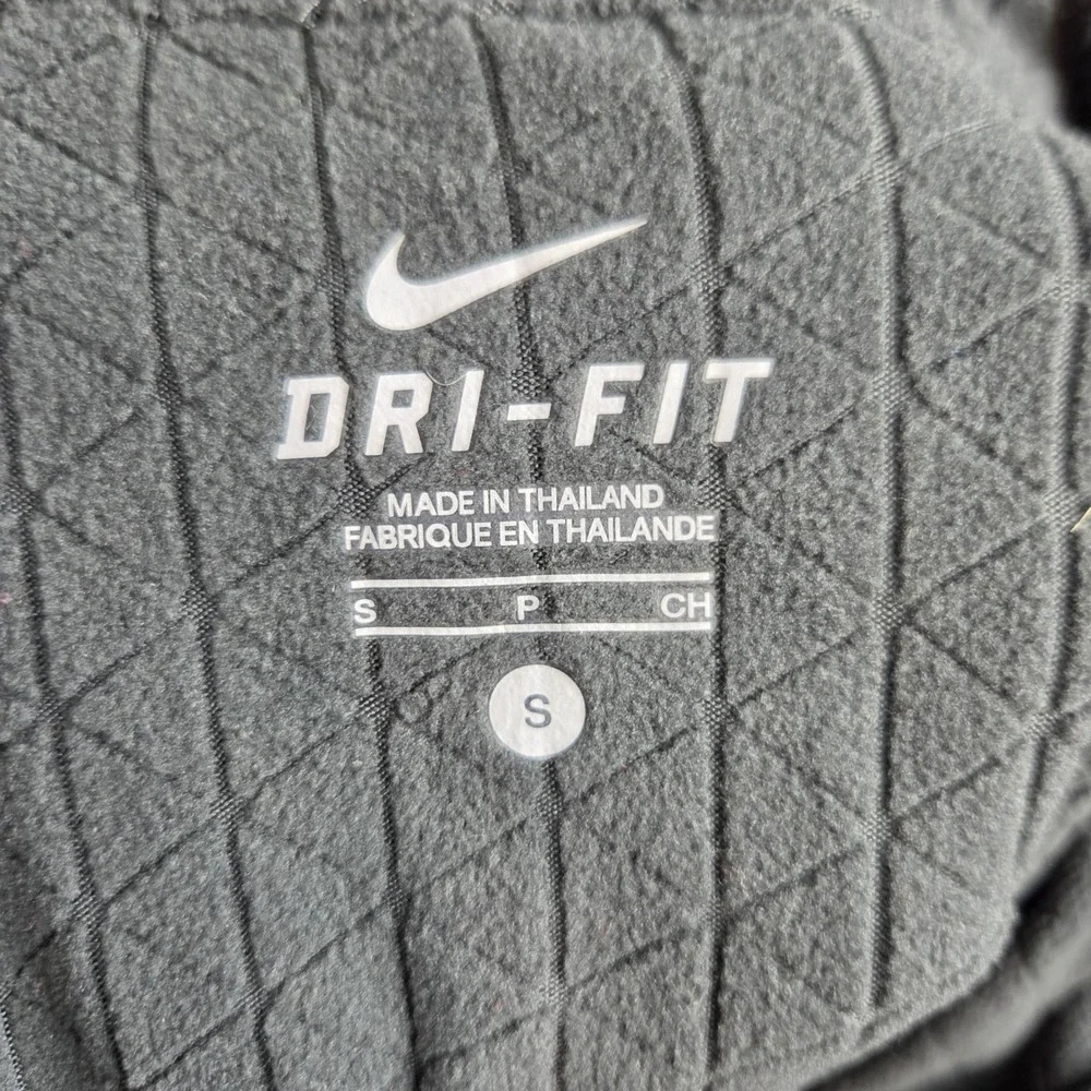Nike Dri-FIT Mens Small Black Geometric Quarter Zip Running Pullover Thumbholes